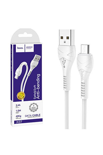 Hoco Cablu Date si Incarcare (X37), USB-A la MicroUSB, 18W, 2.4A, 1m, White