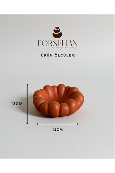 Porselian Orange Decorative Knuckle Bowl Concrete Keychain and Jewelry Dish 13cm Scandinavian Object