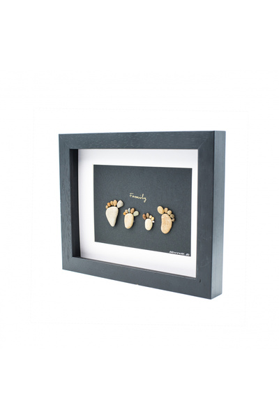 ArtMyWay Tablou My Family 4- Colectia Pebble Art (cu pietre de râu autentice și elemente naturale)