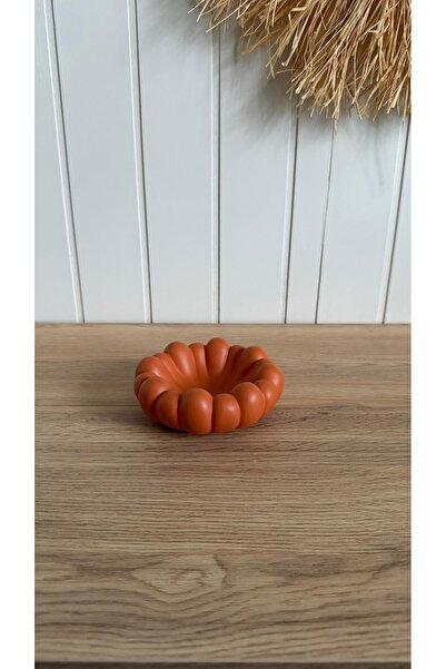 Porselian Orange Decorative Knuckle Bowl Concrete Keychain and Jewelry Dish 13cm Scandinavian Object