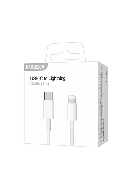 KAKUSİGA Data and Charging Cable (KSC-981), USB-C to Lightning, PD20W, QC3.0, 1m, White