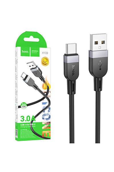Hoco Cablu Date si Incarcare (X109), USB la USB-C, 3A, 3m, BLACK
