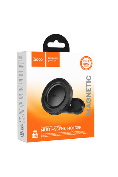Hoco Suport Auto (H58), Magnetic, fixare dubla, montaj Universal, Ring, Black