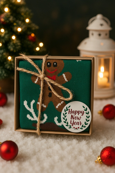 MEKİK BUTİK Boxed Christmas Gift - Unisex Christmas Socks - Boxed Gift Socks