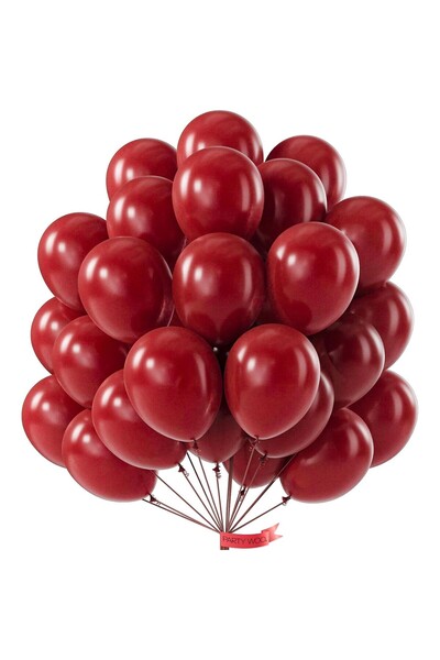 Flippy Set of 12 Standard Latex Balloons, 25 cm, Dark Red