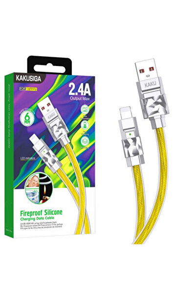 KAKUSİGA Data and Charging Cable (KSC-956), USB-A to Lightning, 2.4A, 1m, GOLD