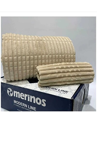 AKSU Modern Line 3 Piece Double Blanket Set Gray 50X70 2 Pillowcases