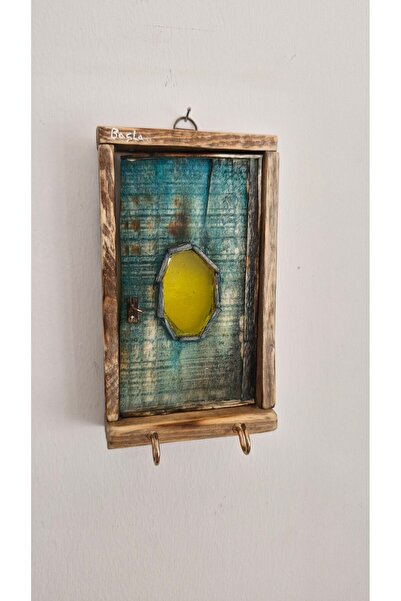 BahMan El Yapımı ahşap eski kapı tasarımlı duvar anhtarlık