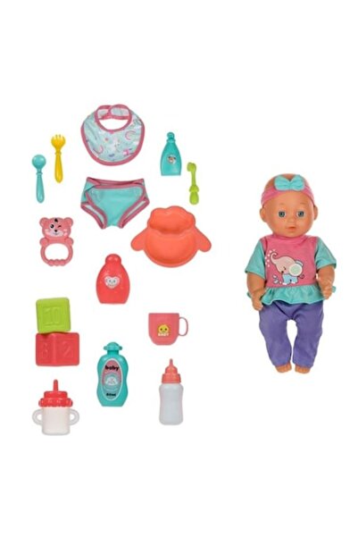 OEM Păpușă bebeluș cu accesorii de hrănire și îngrijire 32 cm