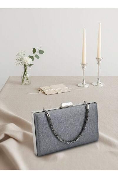 Biçanta Platinum Color Stone Handle Matte Anti-Scratch Leather Pearl Wedding Engagement Graduation