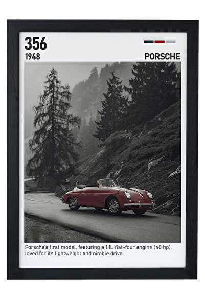gxe.art Porsche 356 Slika na drvenom okviru - Klasičan nemački dizajn