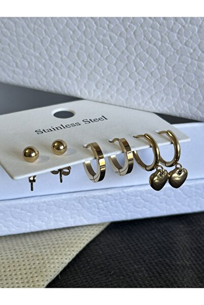 BİJUKO TAKI Stilinizi Parlatın طقم أقراط كوير 3 أزواج - أقراط على شكل قلب، أق...