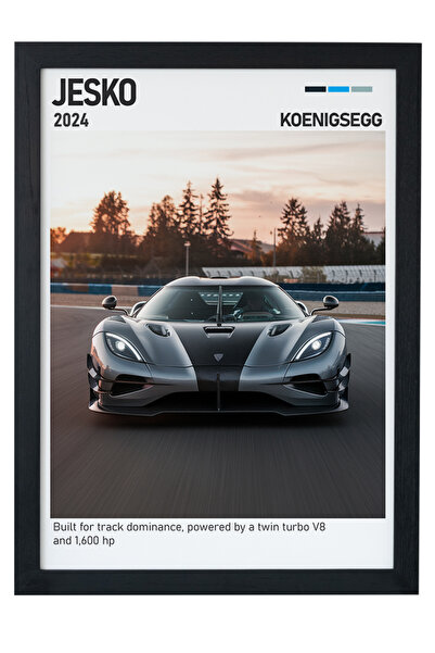 gxe.art Pictură cu cadru din lemn Koenigsegg Jesko – Hypercar de peste 300 MPH