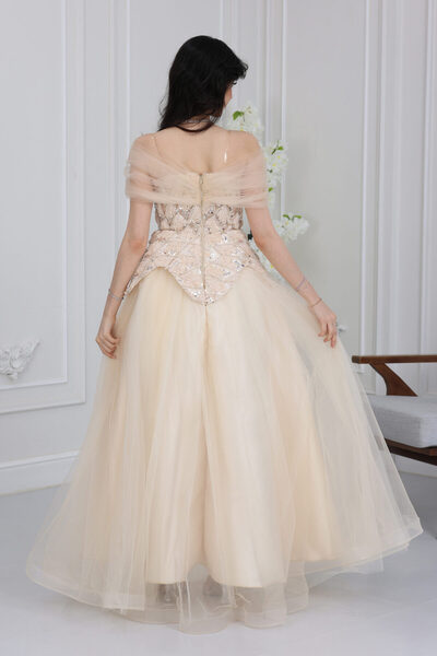 modern designer Royal evening dress