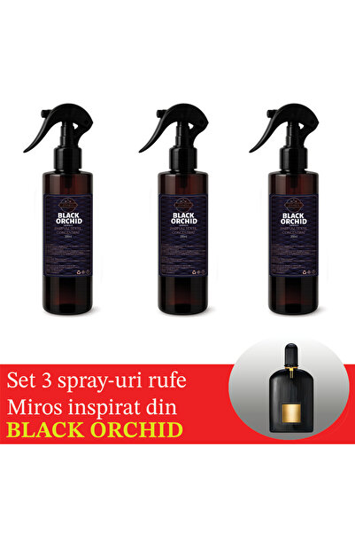 Zanira Set of 3 x Zanira Laundry Spray, 200 ml, Scent Inspired by Black Orchid