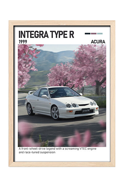 gxe.art Εικονογράφηση αφίσας με ξύλινο πλαίσιο Honda Integra Type-R – Μύθος τ...