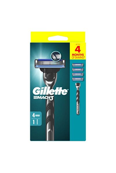 Gillette Mach3 razor, 1 handle + 4 spares