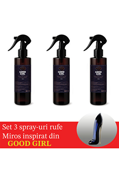 Zanira Set of 3 x Zanira Laundry Spray, 200 ml, Scent Inspired by Good Girl