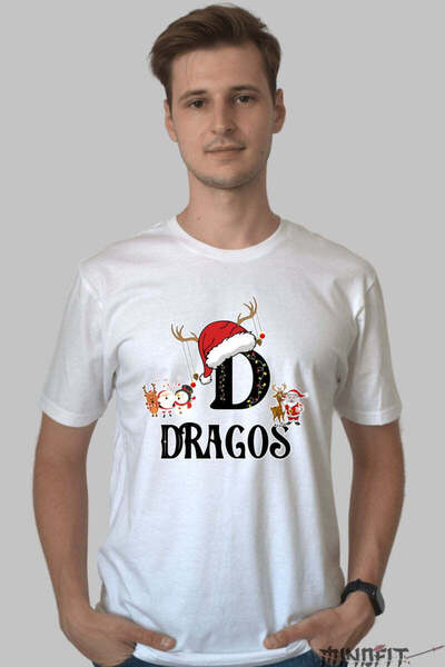 GILDAN Tricou Craciun Dragos Litera D Cu Reni Si Mosul Barbat
