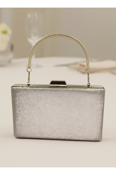 Biçanta Gold Gold Dore Color Matte Scratch Resistant Leather Metal Handle Wedding Engagement Graduation