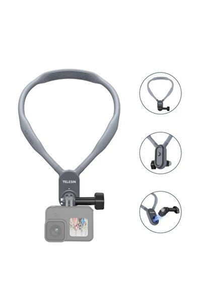 TELESIN Neck Mount for Action Cameras – Hands-Free Chest POV Holder Compatible with GoPro, DJI Osmo