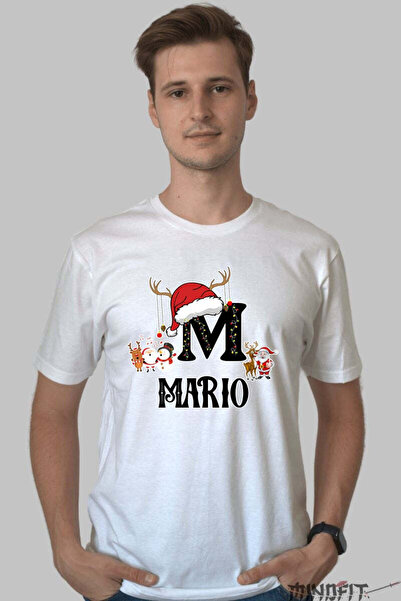 GILDAN Tricou Craciun Mario Litera M Cu Reni Si Mosul Barbat