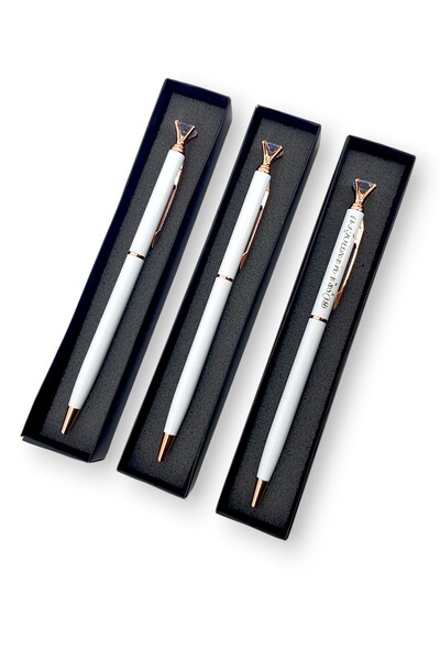 SürLaz 3'lü Taşlı Yılbaşı Hediyesi Nikah kalemi Özel Gün Hediyesi İsme Özel T...