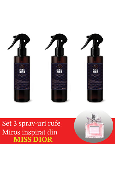 Zanira Set of 3 x Zanira Laundry Spray, 200 ml, Scent Inspired by Miss Dio3