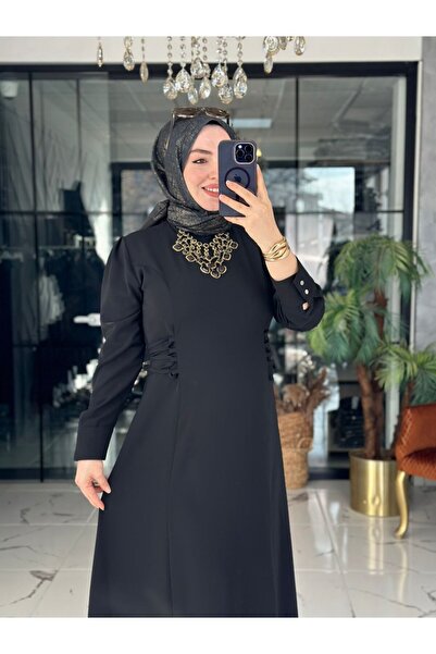 Zümra Tesettür Moda Zarif Elbise Siyah