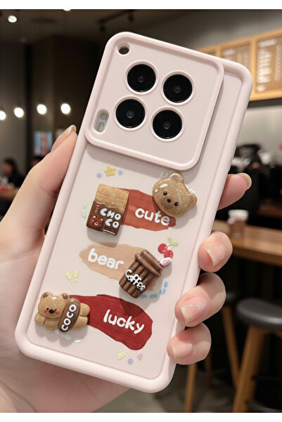 Rivor Tecno Camon 30 Compatible Case Camera Protected Embossed Teddy Bear and...