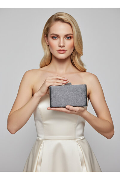 Biçanta Anthracite Gray Platinum Color Matte Anti-Scratch Leather Wedding Engagement Graduation