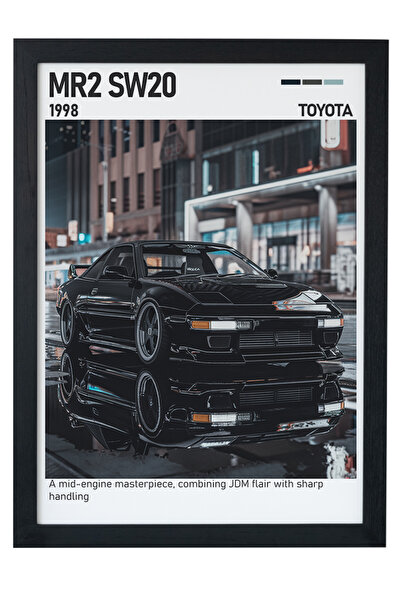 gxe.art Toyota MR2 SW20 Slika na drvenom posteru – JDM središnji motor