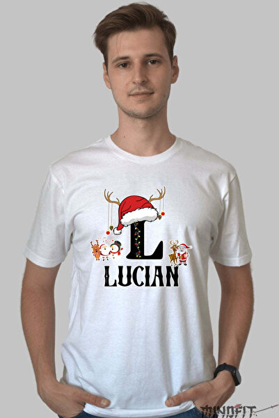 GILDAN Tricou Craciun Lucian Litera L Cu Reni Si Mosul Barbat