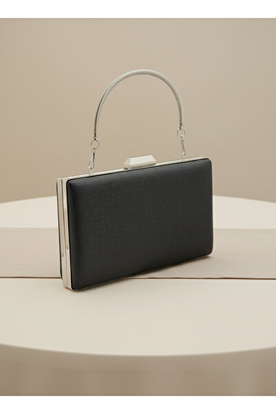 Biçanta Black Color Matte Anti-Scratch Leather Metal Handle Wedding Engagement Graduation