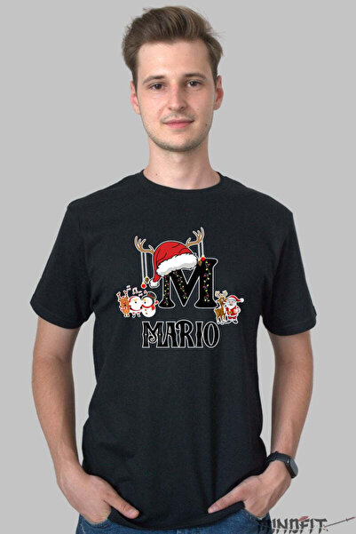 GILDAN Tricou Craciun Mario Litera M Cu Reni Si Mosul Barbat