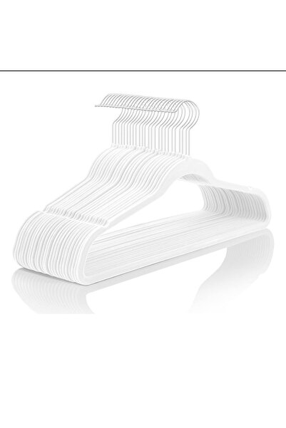 Generic 50 Luxury Velvet Hangers, Ultra Thin Anti Slip Design, 360° Swivel Hook (White)