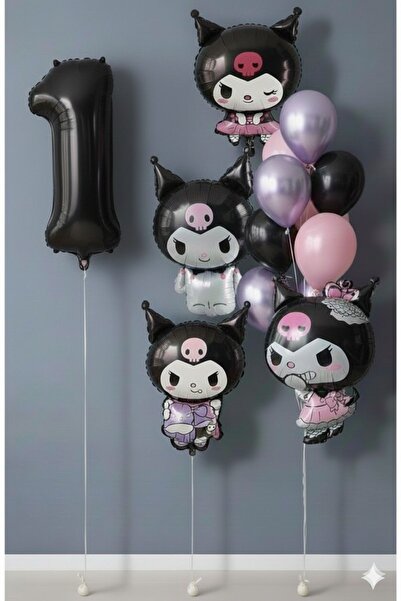 PARTİAVM مجموعة بالونات كورومي ذات طابع عيد الميلاد، بالون أسود على شكل رقم ل...