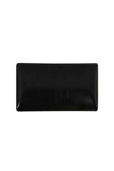 Viejo Valle Black ceramic Ming platter, 20x13cm