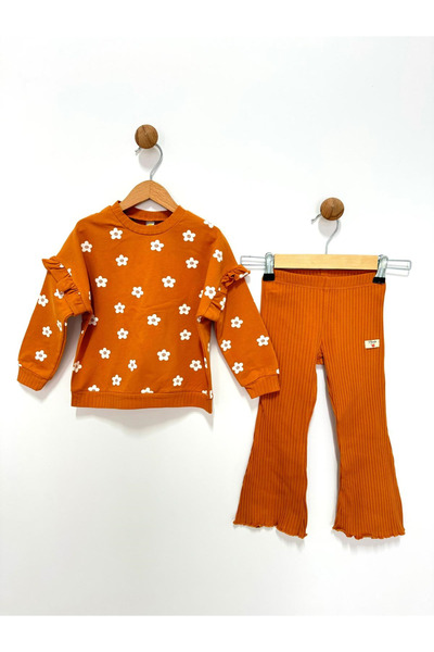 By Cwhr bumbac 100% Set pentru fetiță cu model floral material reiat evazat c...