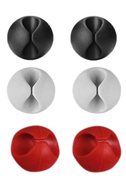 Marsilyan Adhesive Cable Fixer Organizer 6 Pack (2 White-2 Red-2 Black) Mz202...