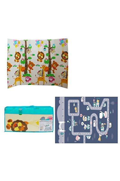 DELT Katlanabilir Çift Taraflı Oyun Matı-Oyun Halısı 150x200X1 Cm (TAŞIMA ÇANTALI)