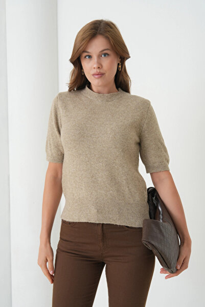 Park Karon Pulover tricotat din amestec de lână guler rotund pentru femei 856...