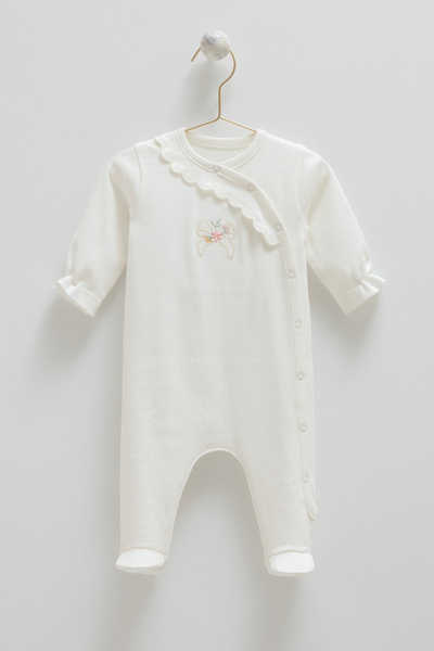 Caramell 100% Cotton Baby Girl Romper with Side Snaps – 0-9 Months