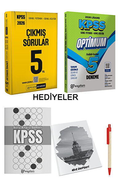 Pegem Akademi Yayıncılık 2026 KPSS LİSANS SON 5 YILDA ÇIKMIŞ SINAV SORULARI V...