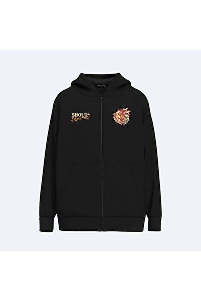 Shout Oversize Okinawa Koi Unisex Zip Up Hoodie