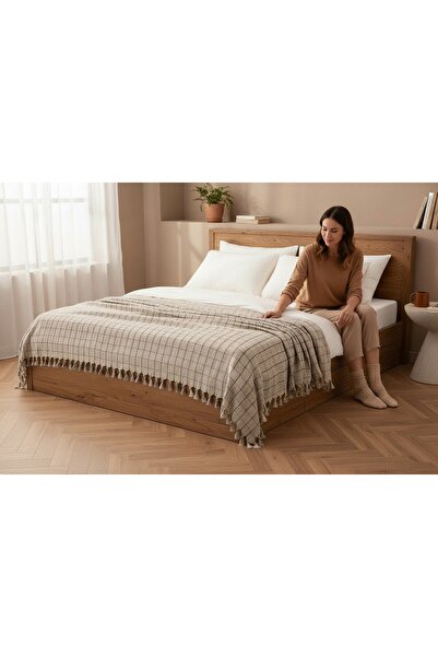 TECHTACT بطانية مزدوجة من القطن الطبيعي 100% مقاس 200x240 سم، ناعمة الملمس، خ...