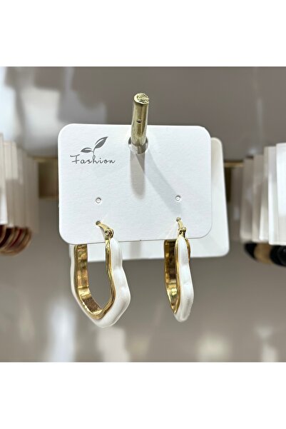 FASHION Cream Geometric Ring Non-Sterile Earrings