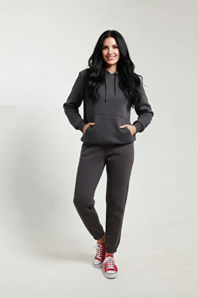 fh fashionhere Women's Hooded Kangaroo Pocket 3 Thread Fleece Inside Soft Tracksuit Set