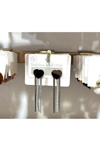 stainles steel Stainless Steel Silver Zircon Stone Unstable Dangle Earrings