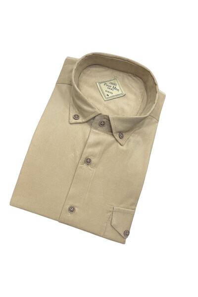 GÖMLEK GALERİSİ Slim Fit Velvet Corded Fabric Sports Men's Shirt